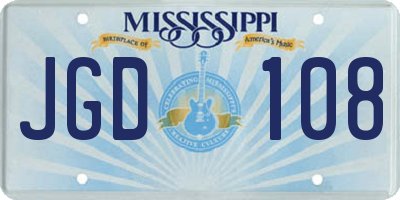 MS license plate JGD108