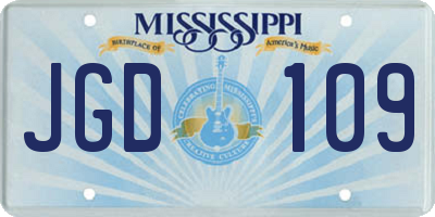 MS license plate JGD109
