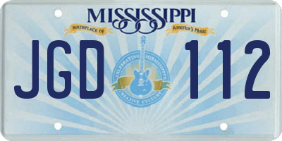MS license plate JGD112
