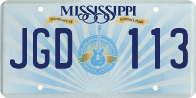 MS license plate JGD113