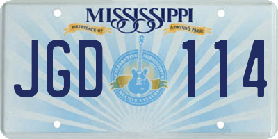 MS license plate JGD114
