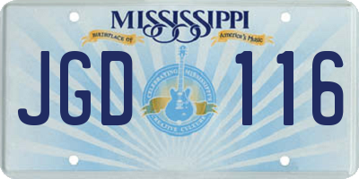 MS license plate JGD116
