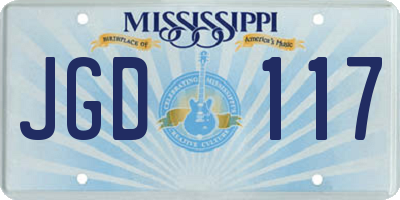 MS license plate JGD117
