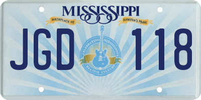 MS license plate JGD118