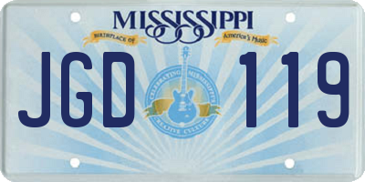 MS license plate JGD119