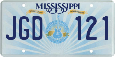 MS license plate JGD121