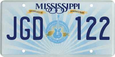 MS license plate JGD122