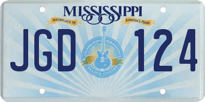 MS license plate JGD124