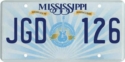 MS license plate JGD126