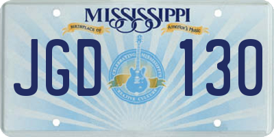 MS license plate JGD130