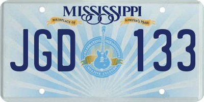 MS license plate JGD133