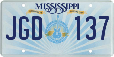 MS license plate JGD137