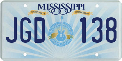 MS license plate JGD138
