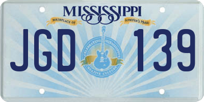 MS license plate JGD139
