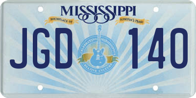 MS license plate JGD140