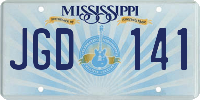 MS license plate JGD141
