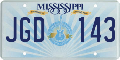 MS license plate JGD143