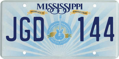 MS license plate JGD144