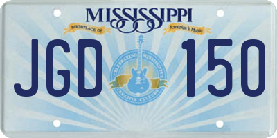 MS license plate JGD150