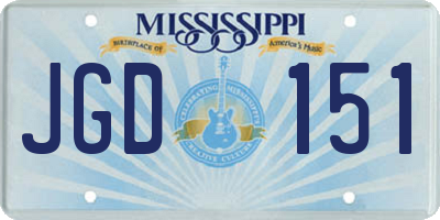 MS license plate JGD151