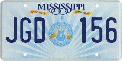 MS license plate JGD156