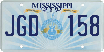 MS license plate JGD158