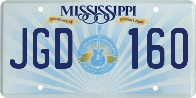 MS license plate JGD160