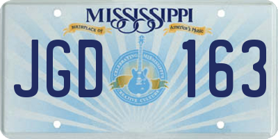 MS license plate JGD163