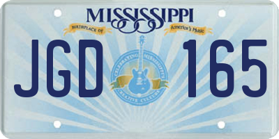 MS license plate JGD165
