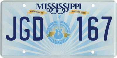 MS license plate JGD167