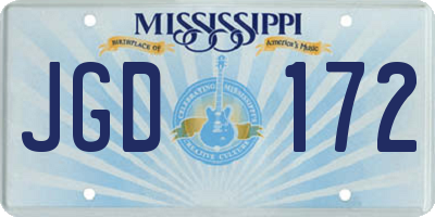MS license plate JGD172