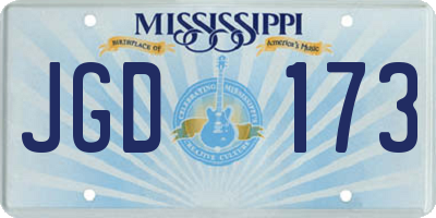 MS license plate JGD173