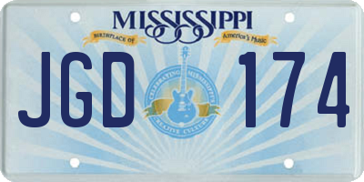 MS license plate JGD174