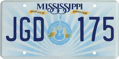 MS license plate JGD175