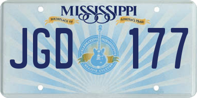 MS license plate JGD177