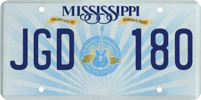 MS license plate JGD180