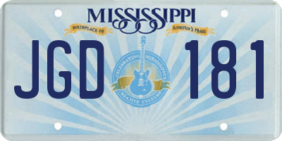 MS license plate JGD181