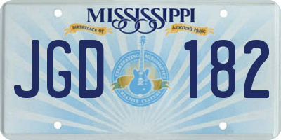 MS license plate JGD182