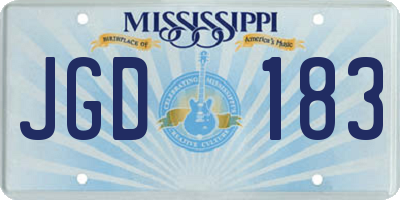 MS license plate JGD183