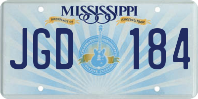 MS license plate JGD184