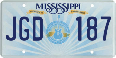 MS license plate JGD187