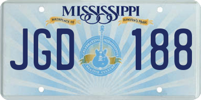MS license plate JGD188