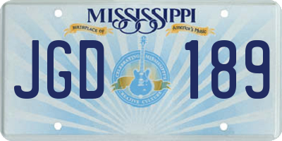 MS license plate JGD189