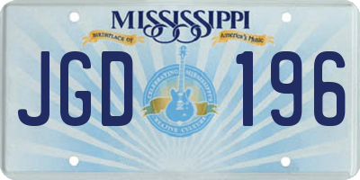 MS license plate JGD196