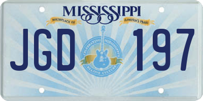 MS license plate JGD197