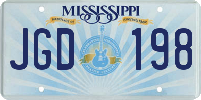 MS license plate JGD198