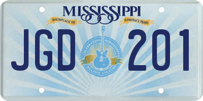 MS license plate JGD201