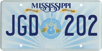 MS license plate JGD202