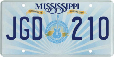 MS license plate JGD210