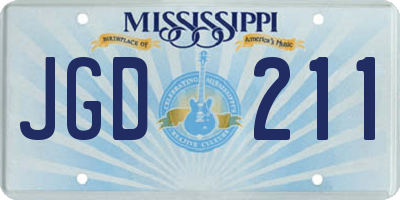MS license plate JGD211